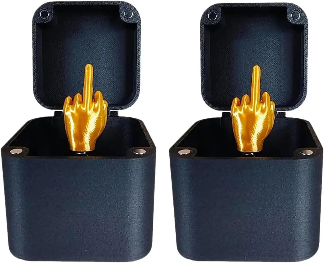 Middle Finger in Box - Funny Desk Decor Gag Gift, Novelty Office Toy for Halloween, Christmas & Birthday