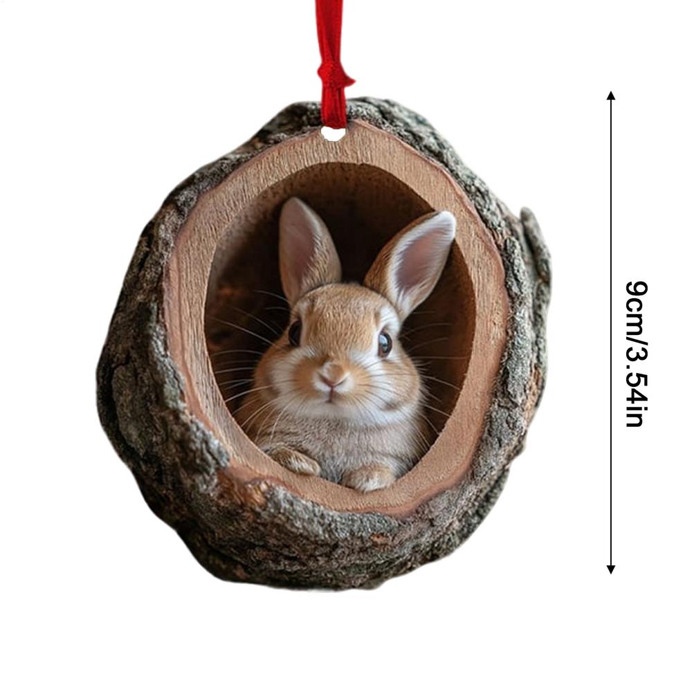 Christmas Tree Pendant Seasonal Decor Acrylic Animal Ornaments Hanging Xmas Navidad Party Supplies 10