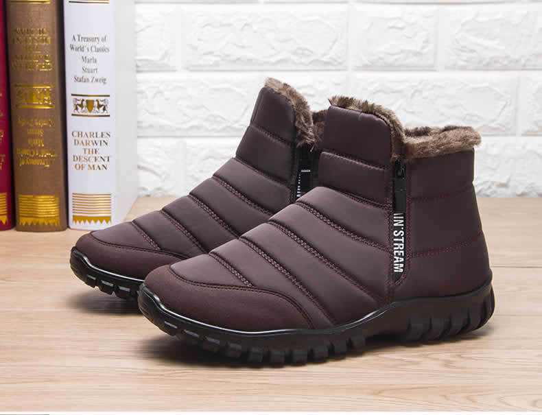 Warm Cotton Zipper Snow Ankle Boots Mens Sneakers Winter Shoes Autumn Shoes Waterproof Snow Boots S 8