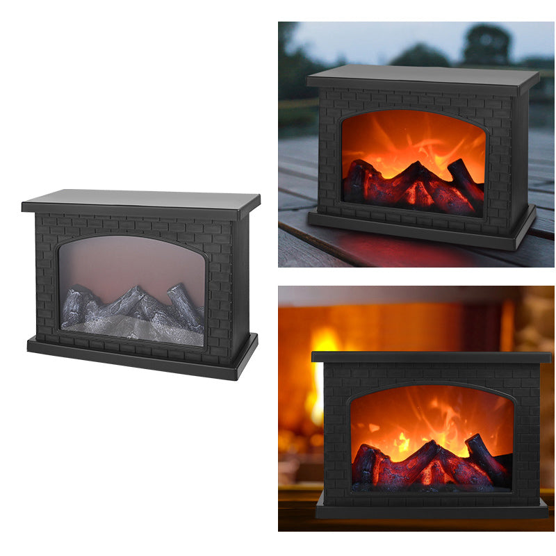 LED Table Lights Lamp for Holiday Winter, Fireplace Flame Light Charcoal Style