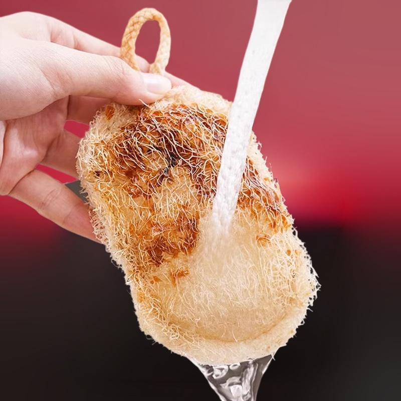 6Pcs Natural Luffa Scrub Pad Dish Pot Oil Stain Removing Kitchen Loofah Sponge Washing Cloth 5