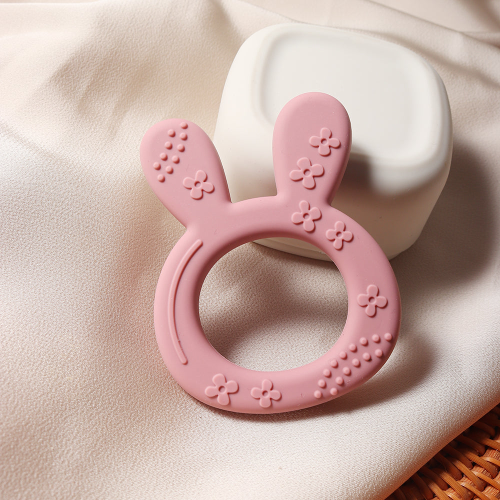 Carrot Bunny Shape Silicone Teether For Babies New Sensory Teething Toy Kids Educational Toy 7