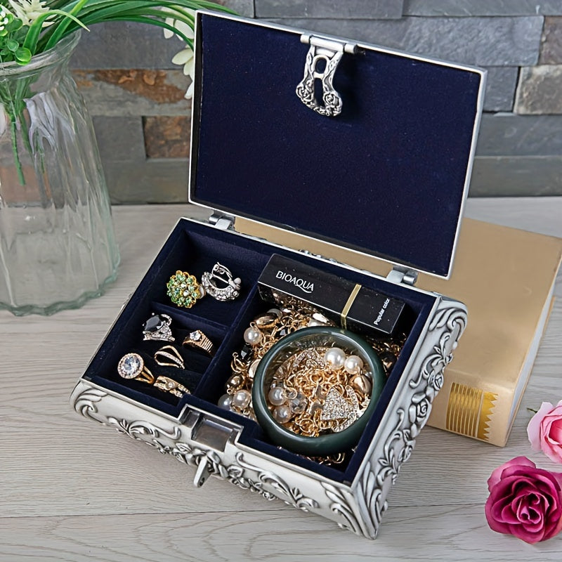 Creative Jewelry Storage Box, High-end Large Capacity Jewelry Box, Three-dimensional Lock Buckle Art Box