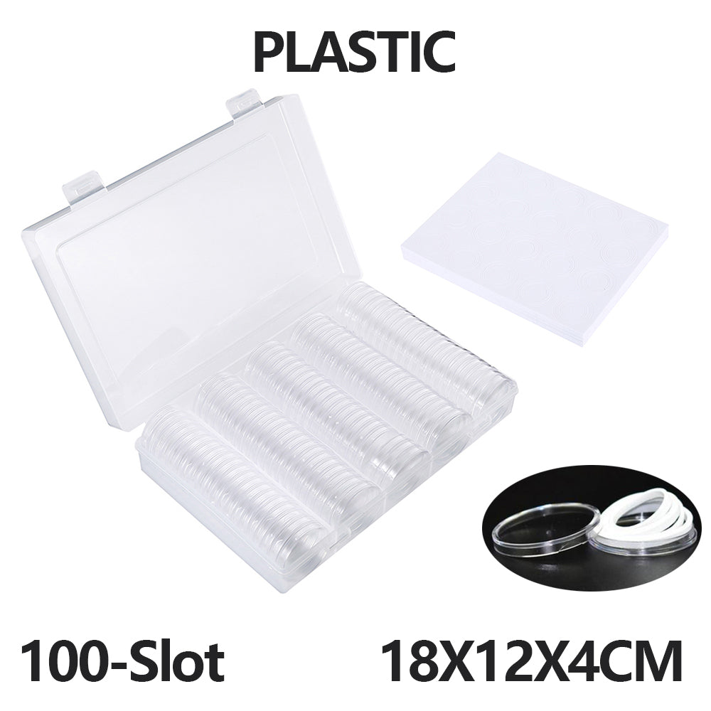 Clear Coin Capsule Universal Coin Storage Box With Adjustment Pad Adjustable Wooden Commemorative C 8