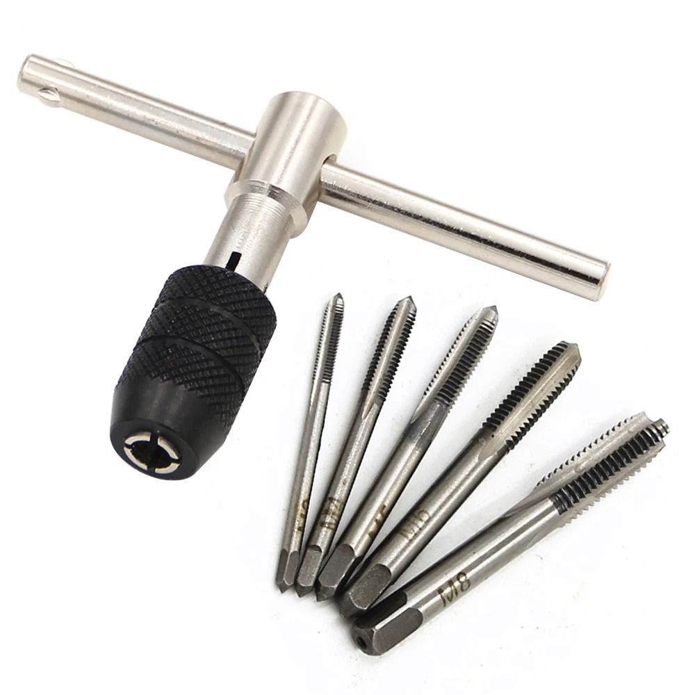 T Type Tap Wrench Set With Hand Taps For Threading M3 To M8 7