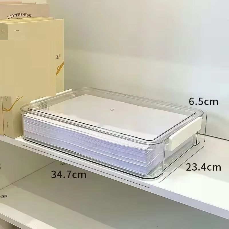 Transparent Acrylic Desktop Paper Storage Box Document Organizer Dust Proof Household Card Holder C 4