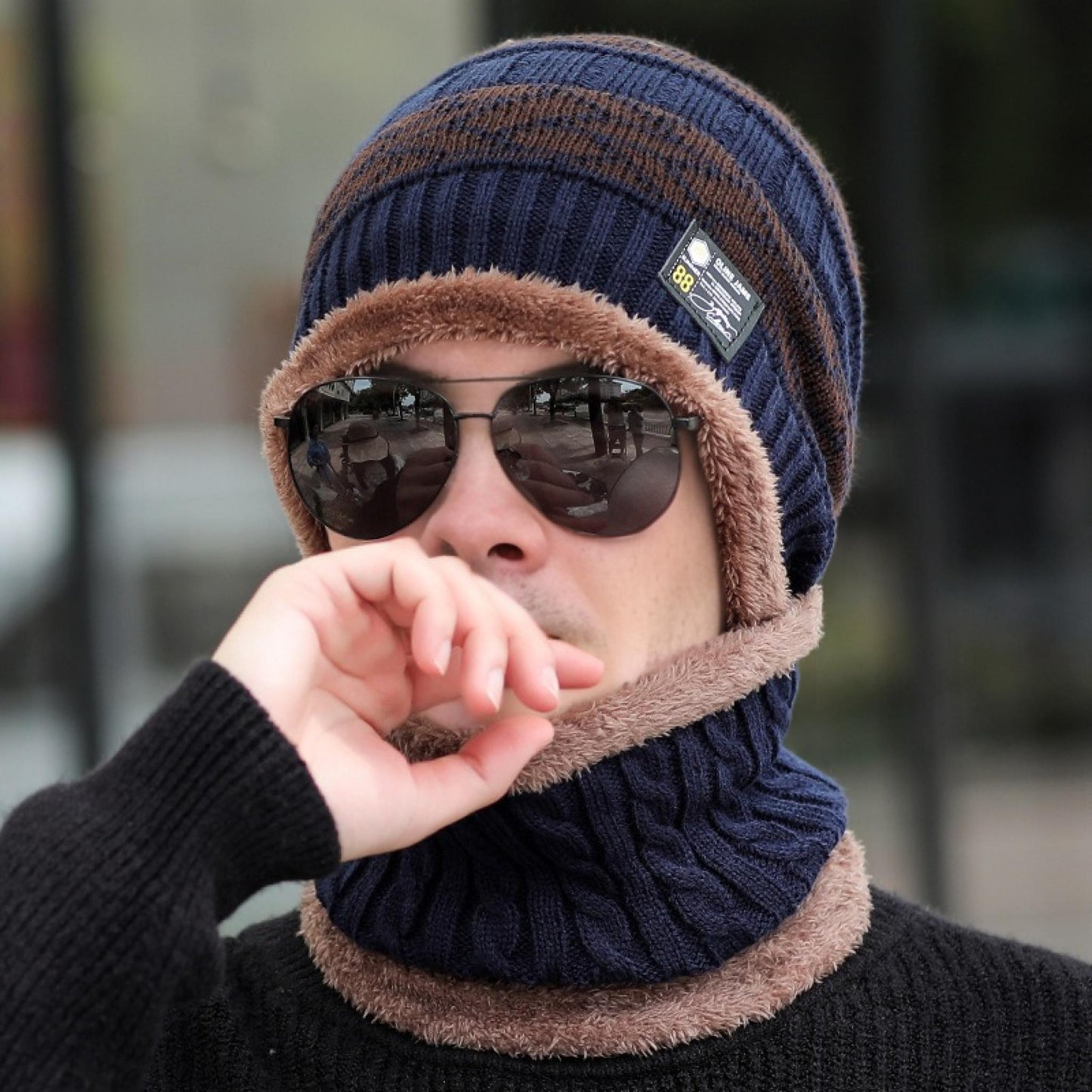 Stylish Winter Hats For Men And Women Knitted Beanie Cap Plush Fur Lining Warm Thick Hot Sale 10