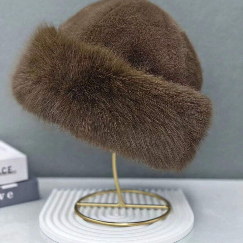 Furry Hats For Women Thickened Winter Outfits Solid Color Mongolian Style Hats 9