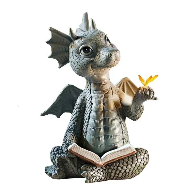 Giant DragonShaped Resin Lawn Sculpture Gothic Fantasy Garden Statue For Yard Courtyard Decoratio 6