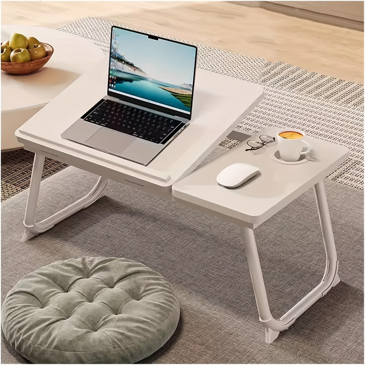 Sofa Tray Portable Bed Sofa Table Foldable Breakfast Tray With Cup Holder Bedside Laptop Stand Home 5