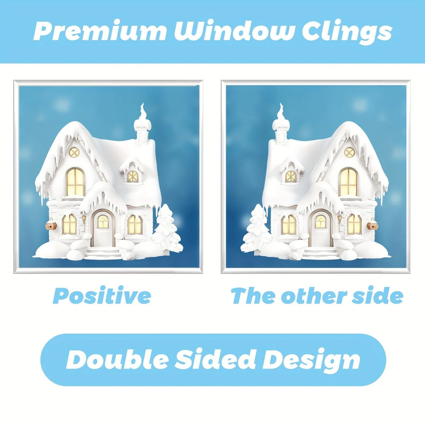 Festive DoubleSided Christmas Window Clings 9 Sheets Reusable PVC Stickers With Santa Snowman Hol 6