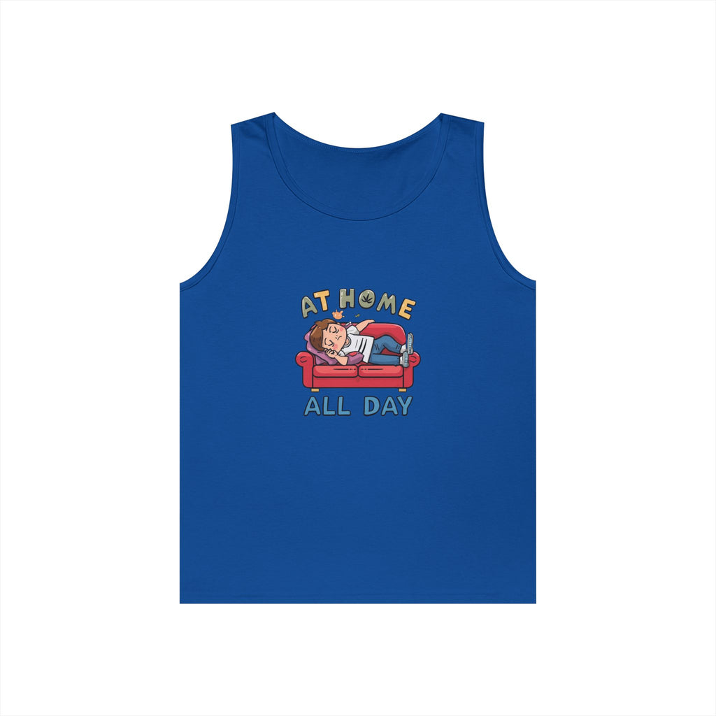 At Home All Day Tank Top — Lazy Day Cozy Lounge Graphic Tank