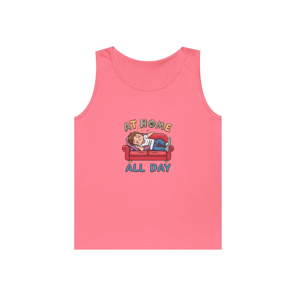 At Home All Day Tank Top — Lazy Day Cozy Lounge Graphic Tank