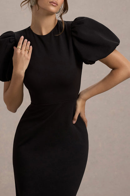 Love Letters | Black Puff-Sleeve Maxi Dress