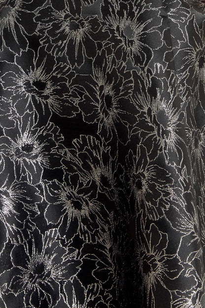 MYSTIC HOUR BLACK & SILVER JACQUARD MINI DRESS