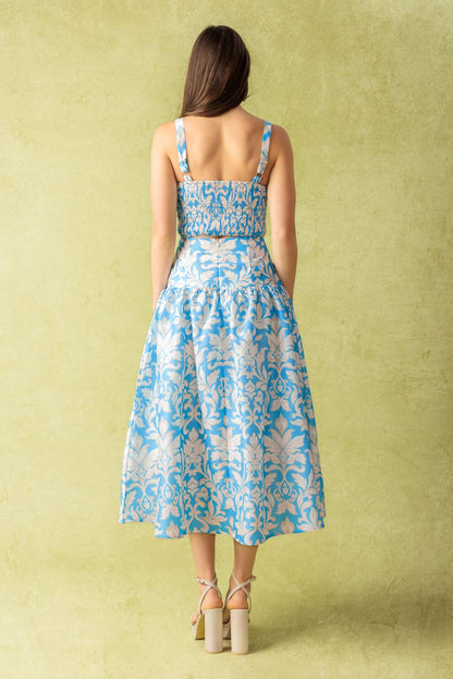 LITTLE MOMENTS WOVEN TOP AND SKIRT SET
