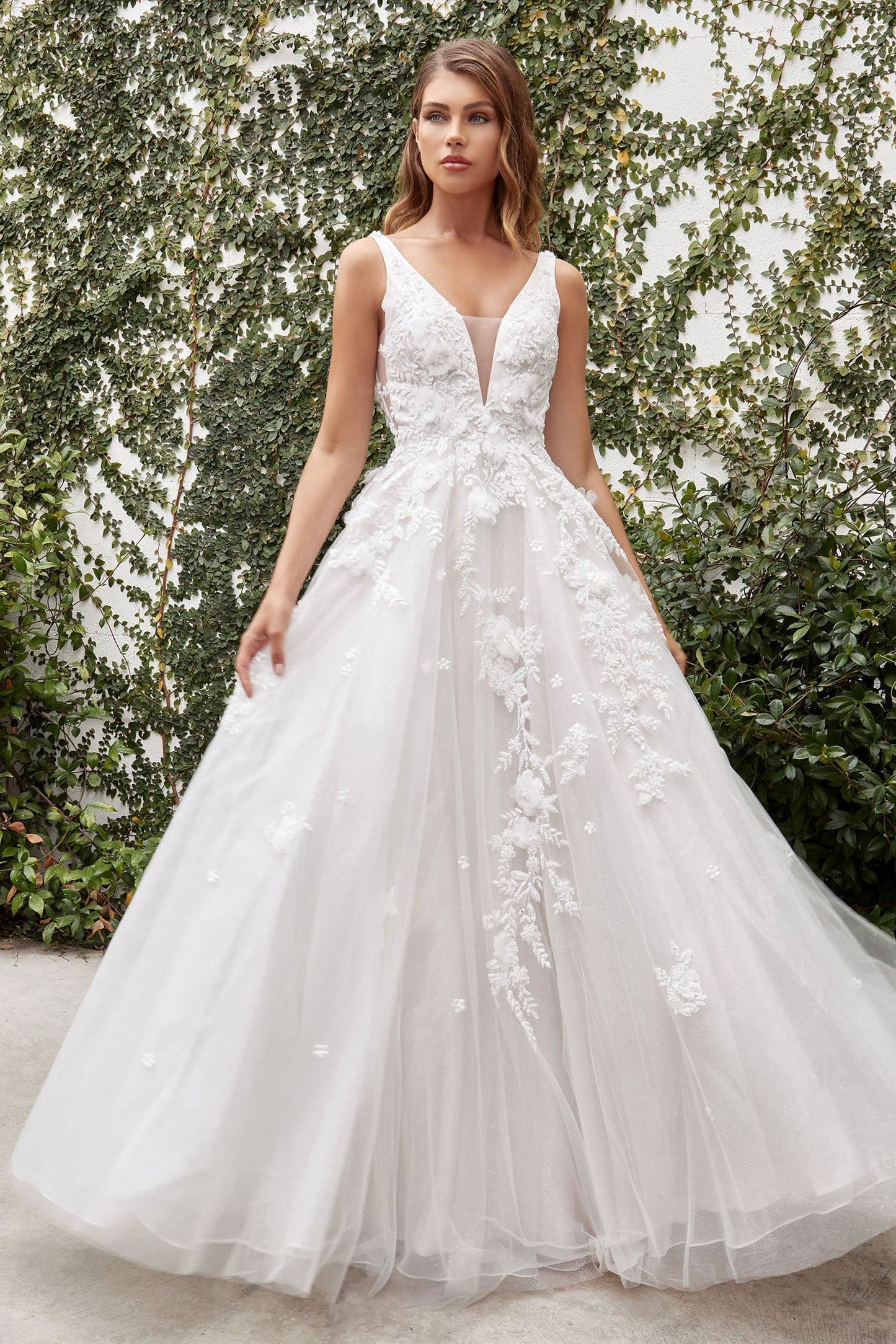 A1028W GARDENIA LACE WEDDING BALL GOWN ANDREA & LEO