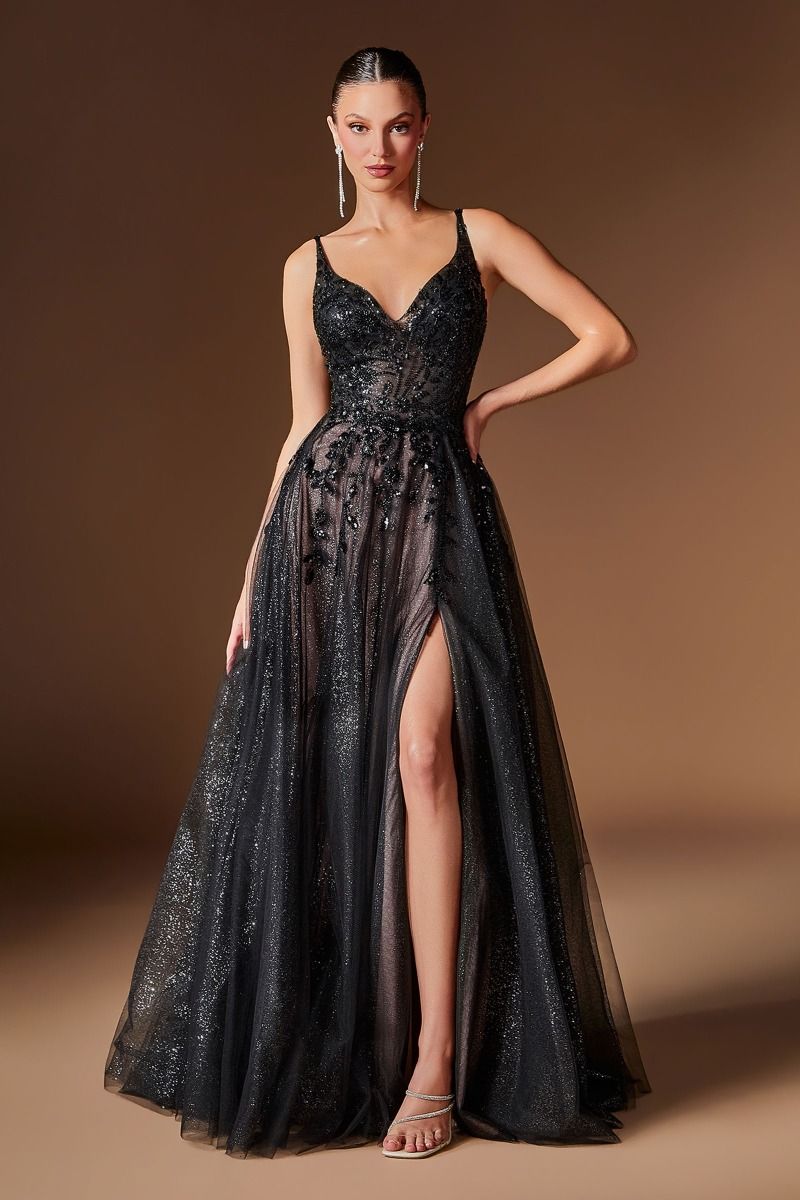 Fernanda Gown Floral Glitter Tulle A- Dress