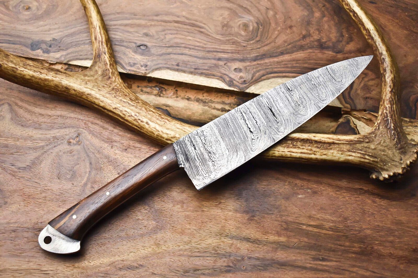 120 Handmade Damascus Steel Chef Knife  Full Tang Kitchen Cooking Knife  Custom Forged 3