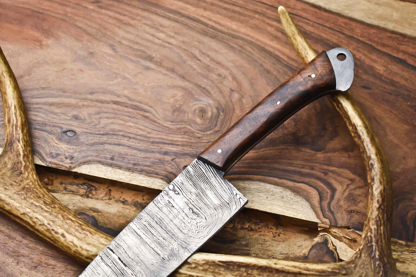120 Handmade Damascus Steel Chef Knife  Full Tang Kitchen Cooking Knife  Custom Forged 1