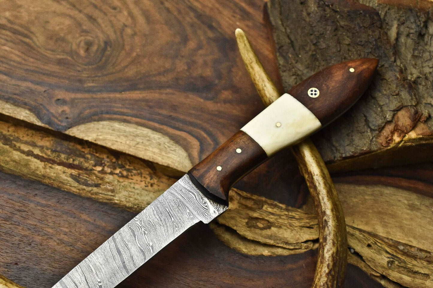 12 Handmade Damascus Steel Chef Knife  Full Tang Kitchen Cooking Blade 1