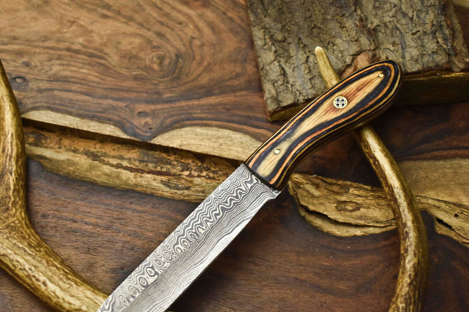 Custom Damascus Steel Chef Knife  12 Hand Forged Full Tang Kitchen Knife 1