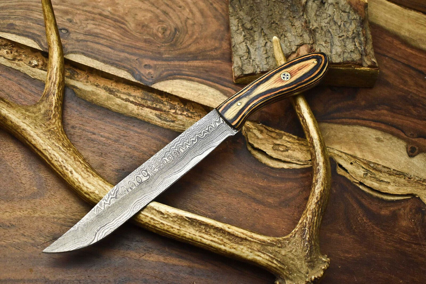 Custom Damascus Steel Chef Knife | 12" Hand Forged Full Tang Kitchen Knife