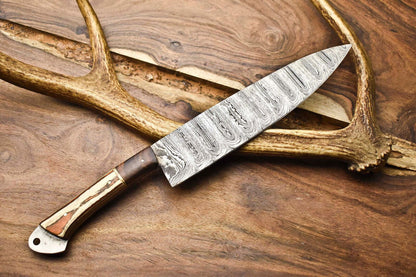 Premium 12 Handmade Damascus Steel Chef Knife  Sharp  Durable Kitchen Tool 3