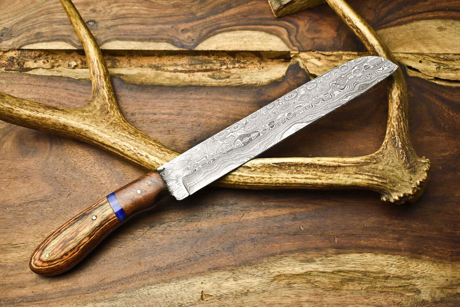 Authentic 12 Damascus Steel Chef Knife  Handmade Kitchen Cutting Blade 3