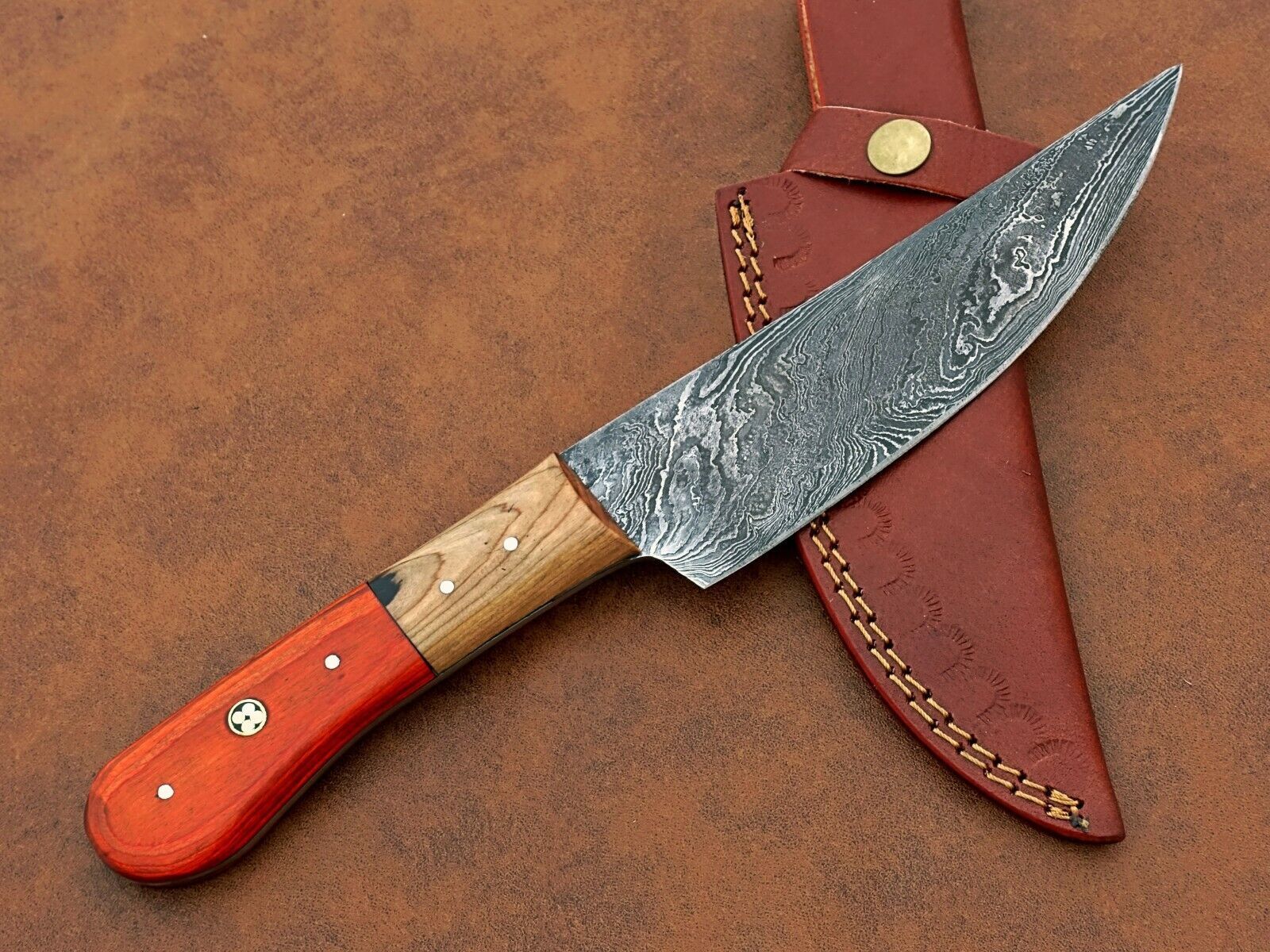 Full Tang Handmade Damascus Steel Chef Knife | 12" Kitchen Cooking Knife