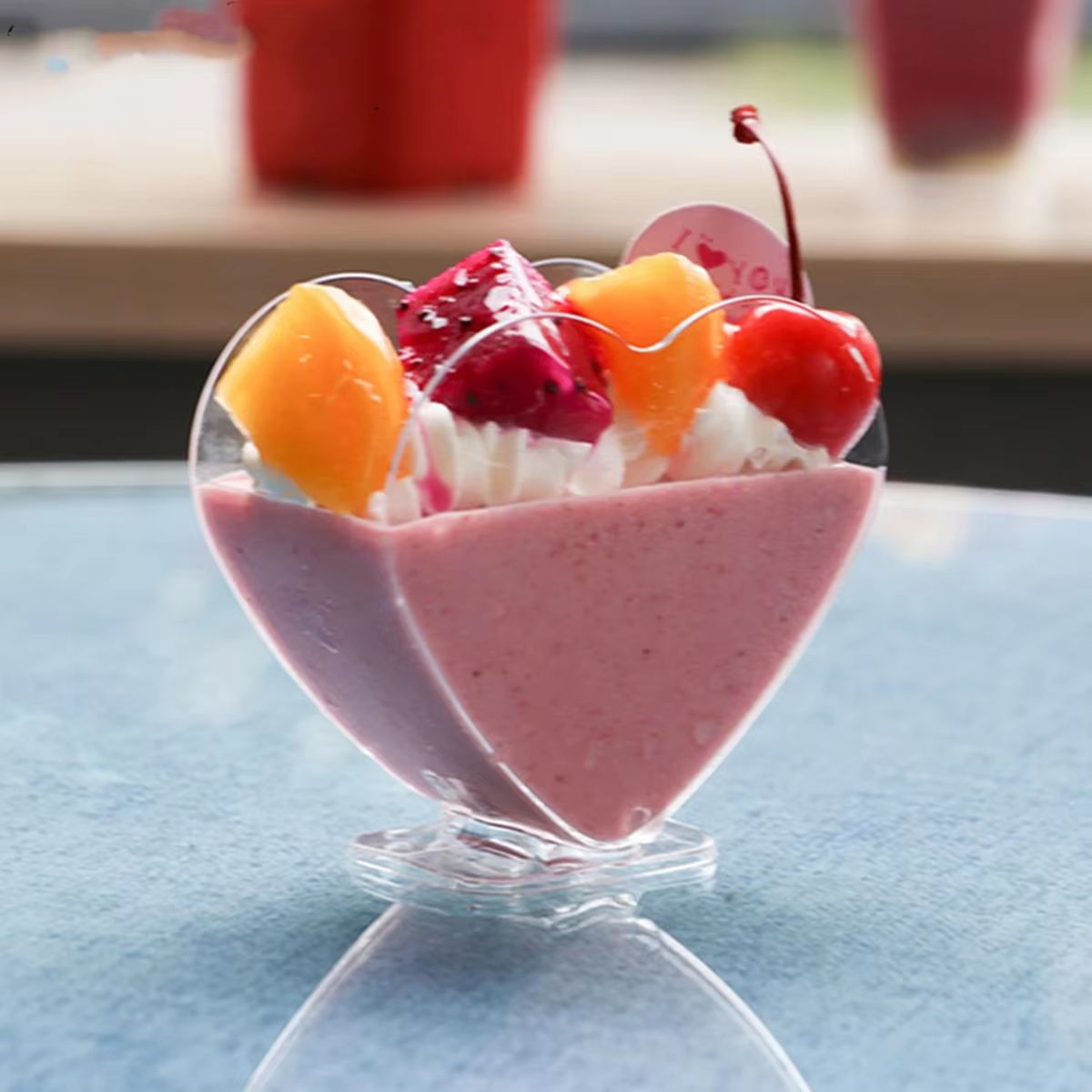 HeartShaped Dessert Cups  Elegant Clear Plastic Mousse Pudding And Jelly Cups For Parties  Events 1 2