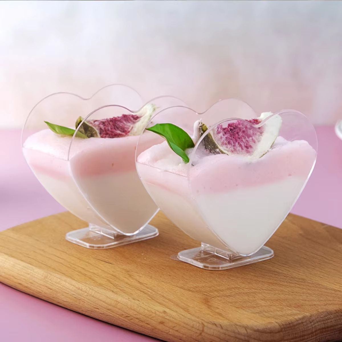 HeartShaped Dessert Cups  Elegant Clear Plastic Mousse Pudding And Jelly Cups For Parties  Events 1 3