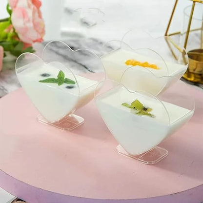 HeartShaped Dessert Cups  Elegant Clear Plastic Mousse Pudding And Jelly Cups For Parties  Events 1 4