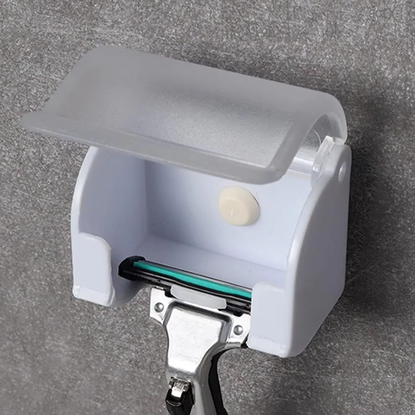 Mens Razor Holder With Suction Cup  WallMounted Shaver Stand  Bathroom Organizer 1