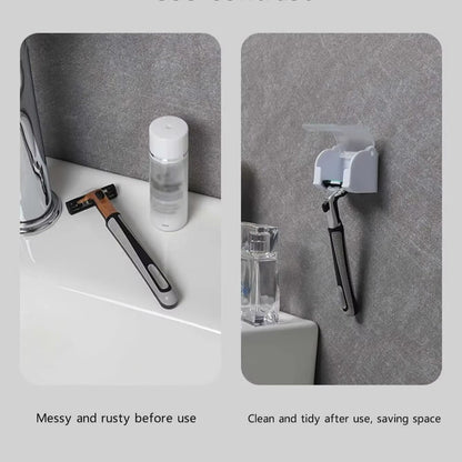 Mens Razor Holder With Suction Cup  WallMounted Shaver Stand  Bathroom Organizer 4