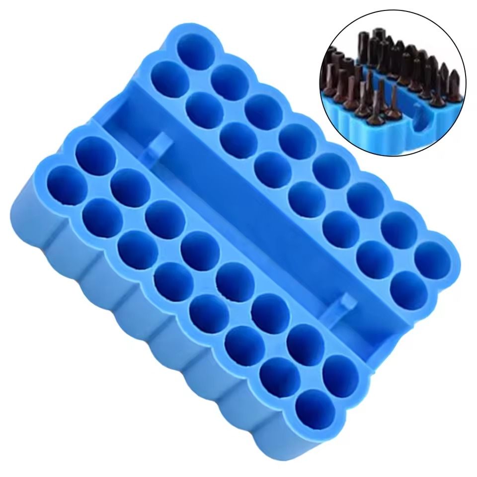 2pcs 32 Hole Hex Shank Bit Holder Organizer Storage Box for 6.35mm Shank Bits