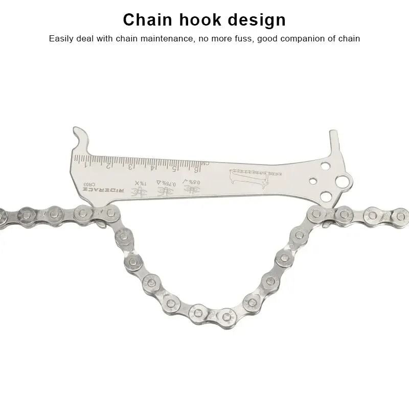 Bicycle Chain Wear Indicator Ruler Repair Tool Stainless Steel Chain Measurement Gauge 1