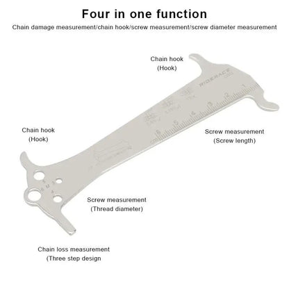 Bicycle Chain Wear Indicator Ruler Repair Tool Stainless Steel Chain Measurement Gauge 2