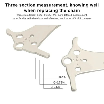 Bicycle Chain Wear Indicator Ruler Repair Tool Stainless Steel Chain Measurement Gauge 3