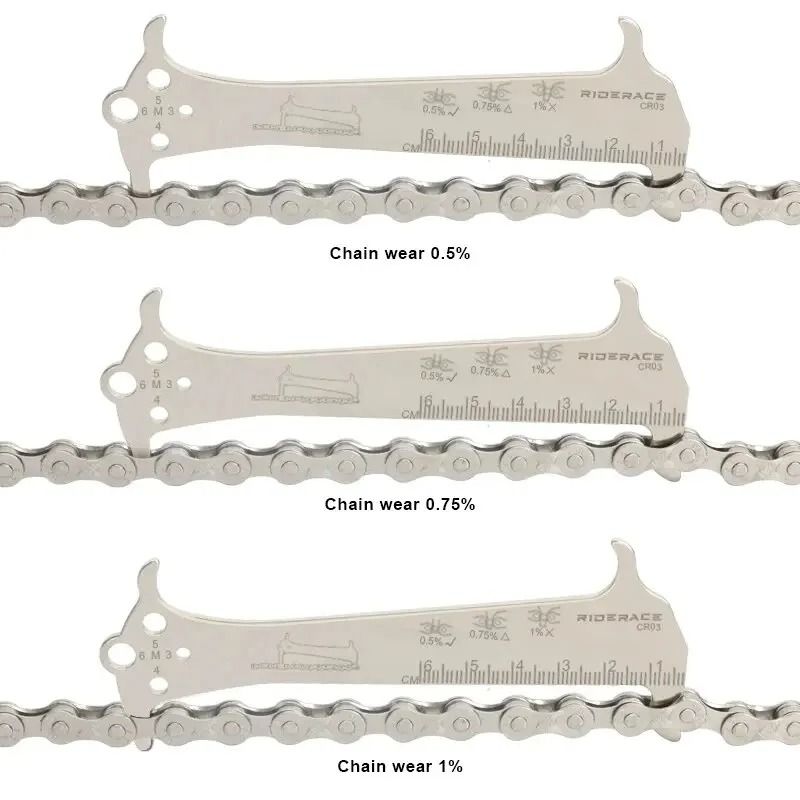 Bicycle Chain Wear Indicator Ruler Repair Tool Stainless Steel Chain Measurement Gauge 5