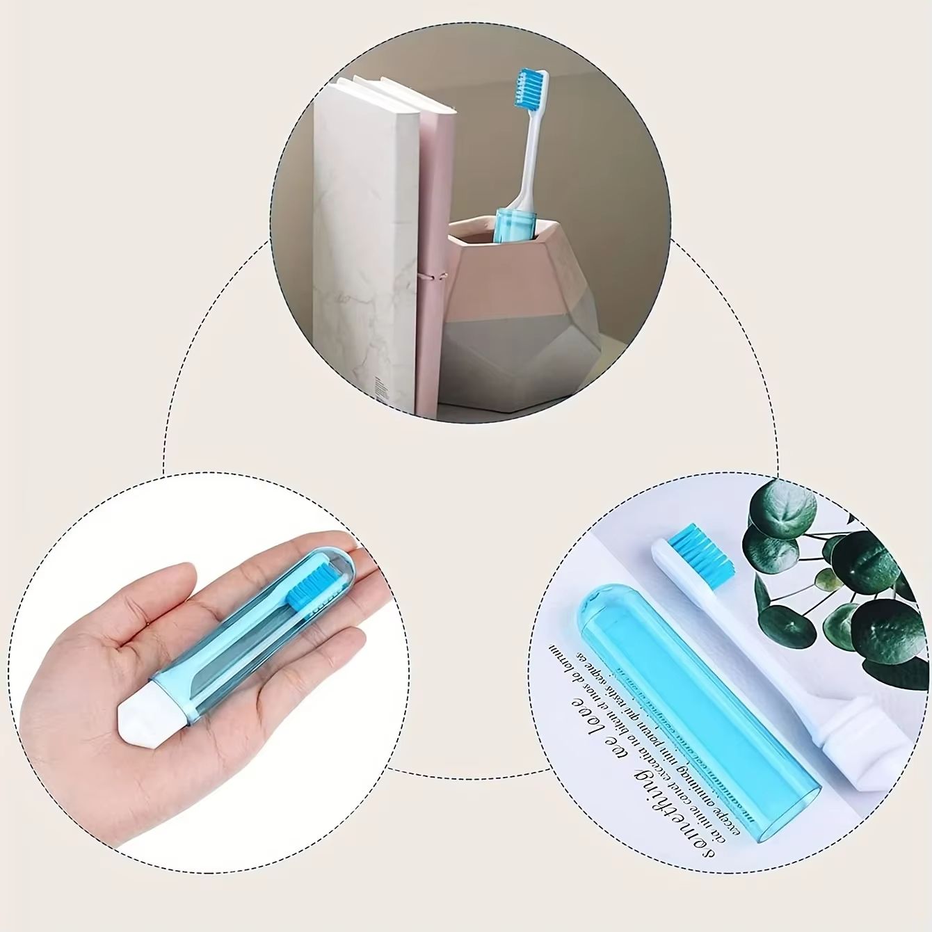 Portable Folding Travel Toothbrush Set  10pcs UltraSoft Bristle Toothbrushes For Camping Hiking  Ev 1