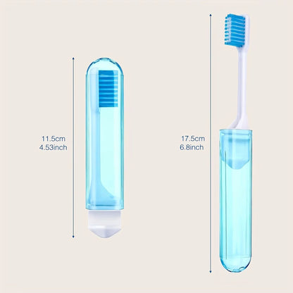 Portable Folding Travel Toothbrush Set  10pcs UltraSoft Bristle Toothbrushes For Camping Hiking  Ev 2
