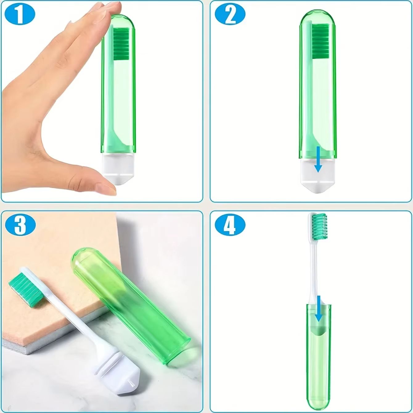 Portable Folding Travel Toothbrush Set  10pcs UltraSoft Bristle Toothbrushes For Camping Hiking  Ev 3