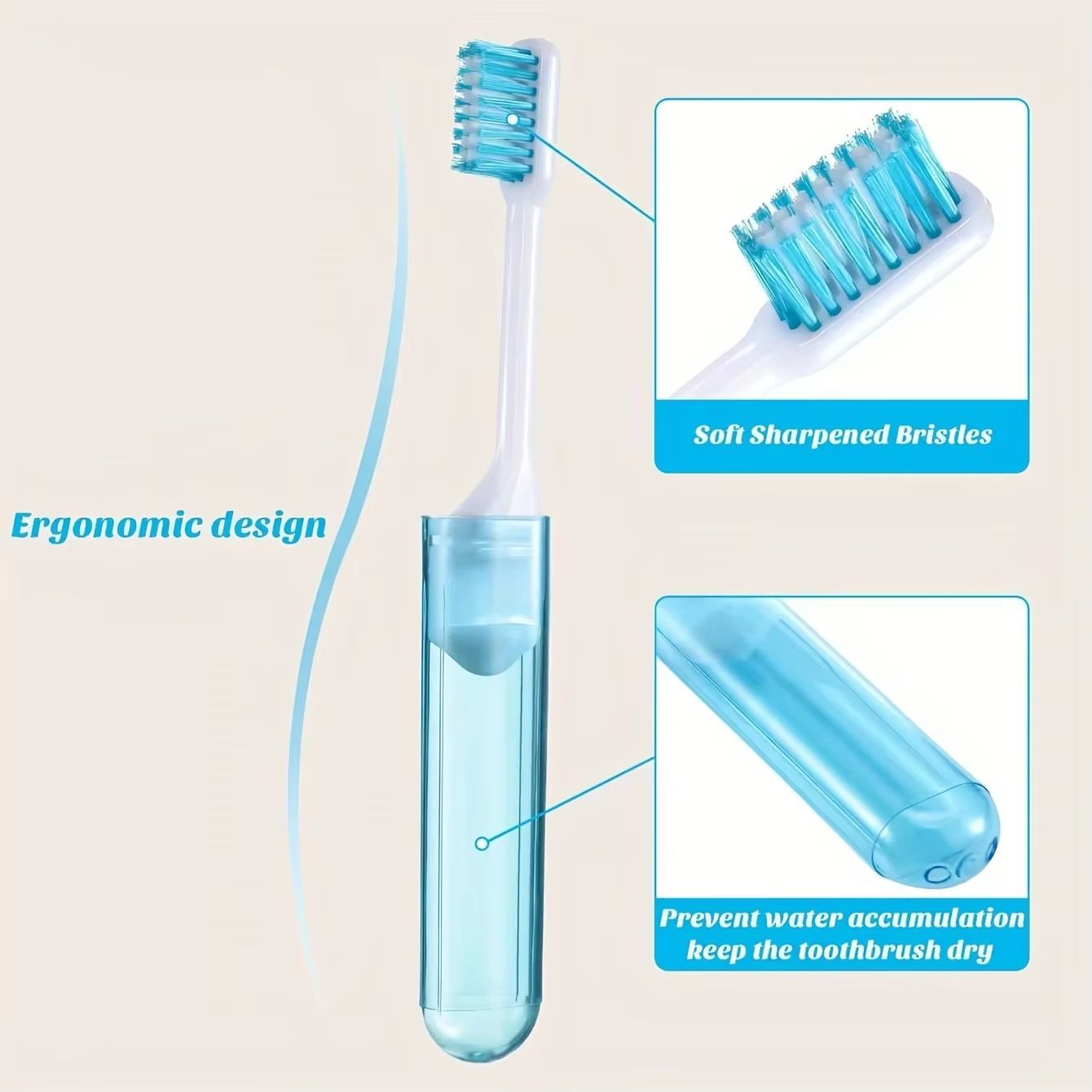 Portable Folding Travel Toothbrush Set  10pcs UltraSoft Bristle Toothbrushes For Camping Hiking  Ev 4