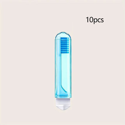 Portable Folding Travel Toothbrush Set  10pcs UltraSoft Bristle Toothbrushes For Camping Hiking  Ev 6