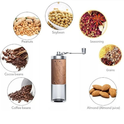Hand Coffee Bean Grinder Wood Grain Stainless Steel Crank Manual Kitchen Grinder Tool 1