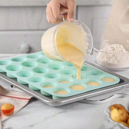 NonStick 24Cup Silicone Baking Mold  MultiPurpose Cookie Cake And Candy Tray For Home Bakers 1
