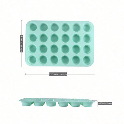 NonStick 24Cup Silicone Baking Mold  MultiPurpose Cookie Cake And Candy Tray For Home Bakers 5