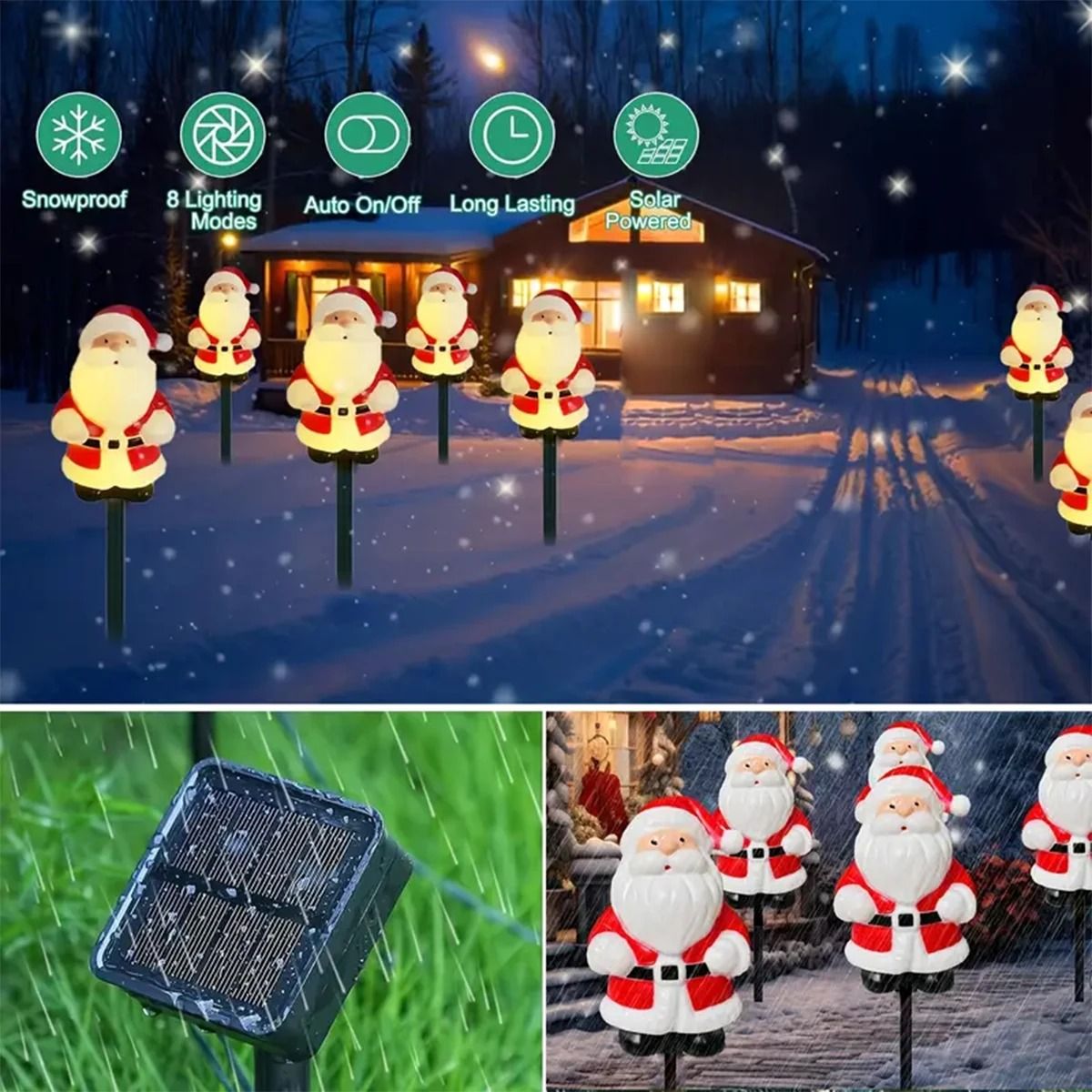 Solar Christmas Santa Pathway Lights Set 1