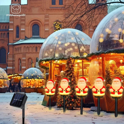 Solar Christmas Santa Pathway Lights Set 4
